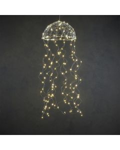 Chandelier jellyfish, silver classic white, 160 led, L100xD27 cm, outdoor use.