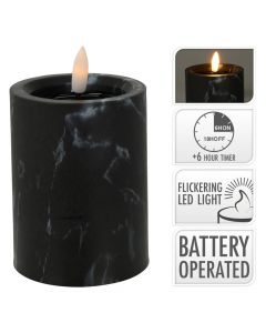 LED candle 75x100mm, black, battery oper
