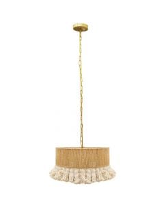 Pendant light, metal/textile, E27, D40cm