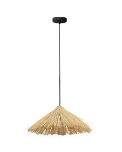 pendant light, metal/straw, E27, D50cm