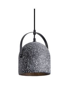 Pendant light, E27, black, stone, D.16cm, H.23cm