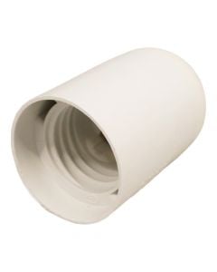 E27 lamp holder, white, plastic