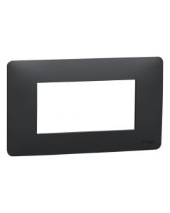 4M cover frame Schneider, black, plastic