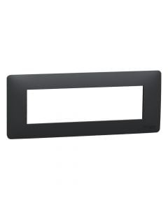 7M cover frame Schneider, black, plastic