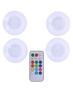 LED spot, 4PC, with remote, RGB, D.7cm