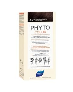 Bojë flokësh permanente, Phyto Color 4.77 Intense Chestnut Brown