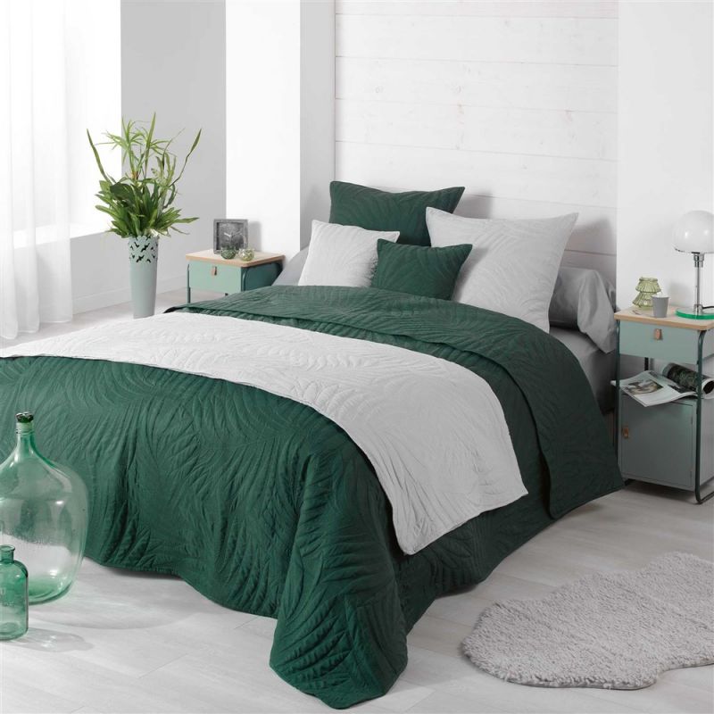 Pad bedspread, double, ALESIA, 100% polyester, green, 220x22