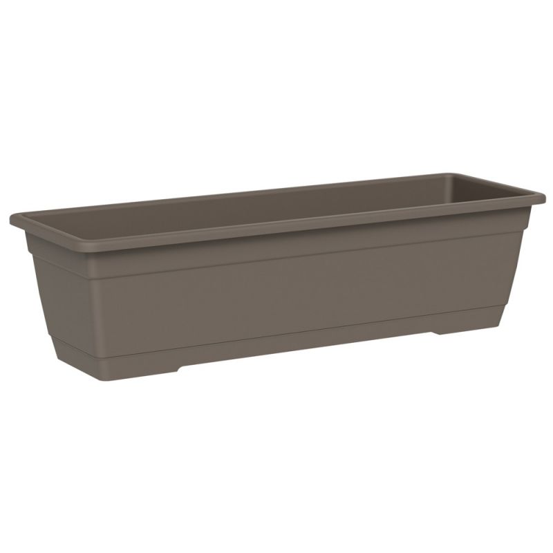 Flower pot, Birka, rectangular, plastic, brown, 80x17xH16 cm