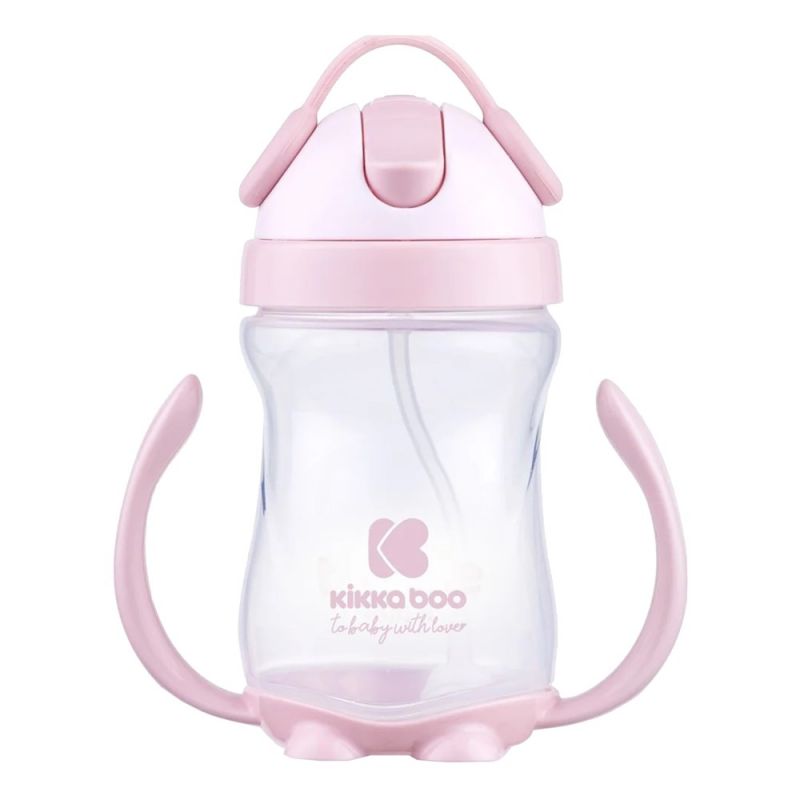 Baby bottle, with handles, 300 ml, pink, +12 months, 1 piece