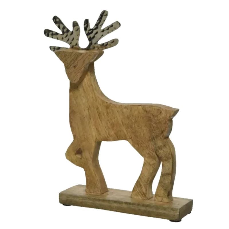 Decorative deer, mango wood, beige, 44 cm | Megatek